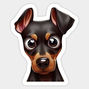 Lovable Doberman Pinscher Sketch Sticker